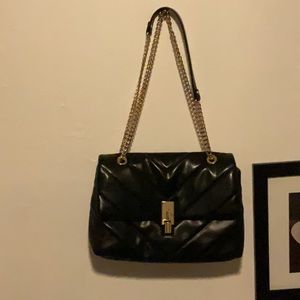 Black chevron quilted crossbody